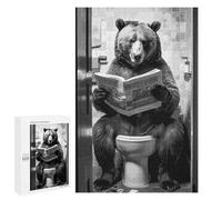 Adults 1000 PCS Jigsaw Puzzle Bear Toilet Funny Bathroom Jigsaw for Adults Brain Teaser Game Wall Decoration for Is Ideal As A Gift 1000 PCS