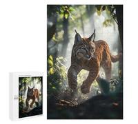 Adults 1000 PCS Jigsaw Puzzle Bobcat in The Forest Jigsaw for Adults Brain Teaser Game Precision Cutting Unique Gifts for Birthday And Christmas 1000 PCS