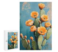 Adults 1000 PCS Jigsaw Puzzle Cactus Blossom in A Desert Painting Jigsaw for Adults Brain Teaser Game Wall Decoration for Is Ideal As A Gift 1000 PCS