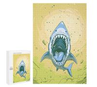 Adults 1000 PCS Jigsaw Puzzle Cartoon Shark with Open Mouth Jigsaw for Adults Brain Teaser Game Wall Decoration for Is Ideal As A Gift 1000 PCS