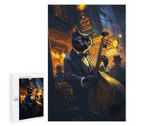 Adults 1000 PCS Jigsaw Puzzle Cat Jazz Musician Jigsaw for Adults Brain Teaser Game Wall Decoration for Is Ideal As A Gift 1000 PCS