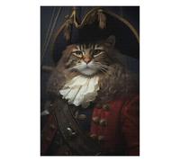Adults 1000 PCS Jigsaw Puzzle Cat Pirate in A Hat Jigsaw for Adults Relaxing Games Pattern Assembly Unique Gifts for Birthday And Christmas 1000 PCS