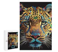 Adults 1000 PCS Jigsaw Puzzle Colorful Cheetah Animals Jigsaw for Adults Brain Teaser Game Wall Decoration for Is Ideal As A Gift 1000 PCS