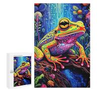 Adults 1000 PCS Jigsaw Puzzle Colorful Frog in Fantasy Forest Adult Jigsaw Puzzle Brain Teaser Game Enhance Memory Birthday And Unique Gifts 1000 PCS