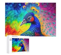 Adults 1000 PCS Jigsaw Puzzle Colorful Peacock Art Print-3 Adult Jigsaw Puzzle Brain Teaser Game Enhance Memory Birthday And Unique Gifts 1000 PCS