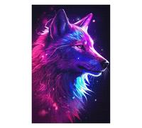 Adults 1000 PCS Jigsaw Puzzle Colorful White Wolf Adult Jigsaw Puzzle Relaxing Games Perfect Decoration Unique Gifts for Birthday And Christmas 1000 PCS