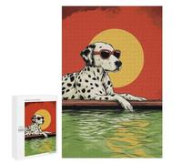 Adults 1000 PCS Jigsaw Puzzle Cool Dalmatian Dog with Sunglasses Jigsaw for Adults Brain Teaser Game Wall Decoration for Is Ideal As A Gift 1000 PCS