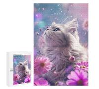 Adults 1000 PCS Jigsaw Puzzle Cute Gray Kitten Jigsaw Puzzle Brain Teaser Game But Fun And Humorous for Is Ideal As A Gift 1000 PCS