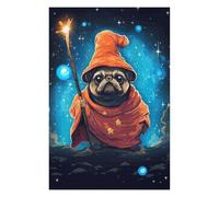 Adults 1000 PCS Jigsaw Puzzle Cute Pug Wizard Pixel Art Jigsaw for Adults Relaxing Games Pattern Assembly Unique Gifts for Birthday And Christmas 1000 PCS