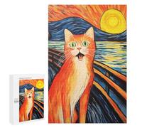 Adults 1000 PCS Jigsaw Puzzle Cute Scream Meme Cat Jigsaw Puzzle Brain Teaser Game But Fun And Humorous for Is Ideal As A Gift 1000 PCS