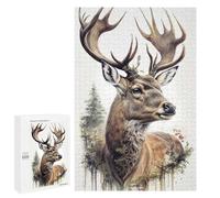 Adults 1000 PCS Jigsaw Puzzle Deer Nature Animal Forest Jigsaw for Adults Brain Teaser Game Wall Decoration for Is Ideal As A Gift 1000 PCS