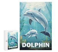 Adults 1000 PCS Jigsaw Puzzle Dolphin Family Underwater Jigsaw for Adults Brain Teaser Game Wall Decoration for Is Ideal As A Gift 1000 PCS