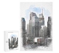 Adults 1000 PCS Jigsaw Puzzle Downtown Montreal Canada Jigsaw Puzzle Brain Teaser Game But Fun And Humorous for Is Ideal As A Gift 1000 PCS