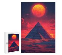 Adults 1000 PCS Jigsaw Puzzle Egyptian Pyramid Sunset Jigsaw for Adults Brain Teaser Game Precision Cutting Unique Gifts for Birthday And Christmas 1000 PCS