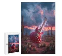 Adults 1000 PCS Jigsaw Puzzle Electric Guitar in Desert Storm Jigsaws for Adults Puzzle Precision Cutting Difficult And Challenge Toy Intellectual Game 1000 PCS