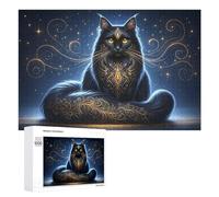 Adults 1000 PCS Jigsaw Puzzle Enchanted Mystic Cat Artwork Adult Jigsaw Puzzle Brain Teaser Game Enhance Memory Birthday And Unique Gifts 1000 PCS