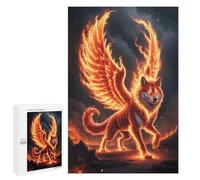 Adults 1000 PCS Jigsaw Puzzle Fiery Winged Wolf Jigsaw for Adults Brain Teaser Game Wall Decoration for Is Ideal As A Gift 1000 PCS