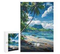 Adults 1000 PCS Jigsaw Puzzle Fiji Beach Paradise Jigsaw for Adults Brain Teaser Game Wall Decoration for Is Ideal As A Gift 1000 PCS