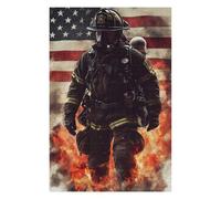 Adults 1000 PCS Jigsaw Puzzle Firefighter in Flames Adult Jigsaw Puzzle Relaxing Games Perfect Decoration Unique Gifts for Birthday And Christmas 1000 PCS
