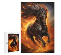 Adults 1000 PCS Jigsaw Puzzle Flaming Horse in Action -1 Adult Jigsaw Puzzle Brain Teaser Game Enhance Memory Birthday And Unique Gifts 1000 PCS