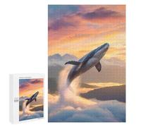 Adults 1000 PCS Jigsaw Puzzle Flying Whale Jigsaw for Adults Brain Teaser Game Wall Decoration for Is Ideal As A Gift 1000 PCS