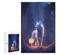 Adults 1000 PCS Jigsaw Puzzle Glowing Enchanted Wolf Jigsaw for Adults Brain Teaser Game Wall Decoration for Is Ideal As A Gift 1000 PCS