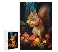 Adults 1000 PCS Jigsaw Puzzle Glowing Forest Squirrel Adult Jigsaw Puzzle Brain Teaser Game Enhance Memory Birthday And Unique Gifts 1000 PCS