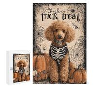 Adults 1000 PCS Jigsaw Puzzle Halloween Poodle Skeleton Costume-1 Jigsaws for Adults Puzzle Precision Cutting Difficult And Challenge Toy Intellectual Game 1000 PCS