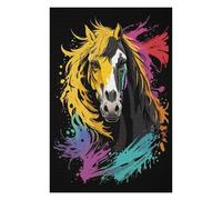 Adults 1000 PCS Jigsaw Puzzle Horse Head Graffiti Jigsaw for Adults Relaxing Games Pattern Assembly Unique Gifts for Birthday And Christmas 1000 PCS