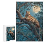 Adults 1000 PCS Jigsaw Puzzle Leopard Moonlit Tree Rest -1 Jigsaws for Adults Puzzle Precision Cutting Difficult And Challenge Toy Intellectual Game 1000 PCS