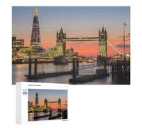 Adults 1000 PCS Jigsaw Puzzle London's Tower Bridge at Sunset Adult Jigsaw Puzzle Brain Teaser Game Enhance Memory Birthday And Unique Gifts 1000 PCS