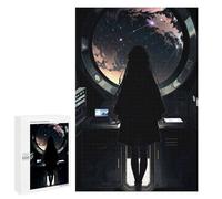 Adults 1000 PCS Jigsaw Puzzle Lonely Girl At Night Jigsaw for Adults Brain Teaser Game Precision Cutting Unique Gifts for Birthday And Christmas 1000 PCS