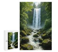 Adults 1000 PCS Jigsaw Puzzle Lush Waterfall Scene Jigsaws for Adults Family Game Hand Speed Race Unique Gifts for Birthday And Christmas 1000 PCS