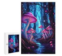 Adults 1000 PCS Jigsaw Puzzle Magic Mushroom Forest Adult Jigsaw Puzzle Family Game Precision Cutting Birthday And Unique Gifts 1000 PCS