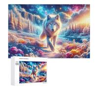 Adults 1000 PCS Jigsaw Puzzle Magical Winter Wolf Landscape Adult Jigsaw Puzzle Brain Teaser Game Enhance Memory Birthday And Unique Gifts 1000 PCS