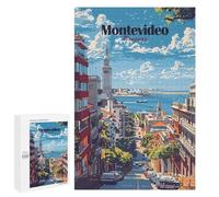 Adults 1000 PCS Jigsaw Puzzle Montevideo, Uruguay Cityscape Art Jigsaw for Adults Brain Teaser Game Wall Decoration for Is Ideal As A Gift 1000 PCS