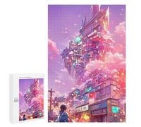 Adults 1000 PCS Jigsaw Puzzle Neon Skyscraper Dreamscape Adult Jigsaw Puzzle Brain Teaser Game Enhance Memory Birthday And Unique Gifts 1000 PCS