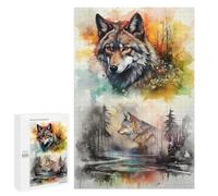 Adults 1000 PCS Jigsaw Puzzle Nightfall Majesty Wolf Art Jigsaw for Adults Brain Teaser Game Wall Decoration for Is Ideal As A Gift 1000 PCS