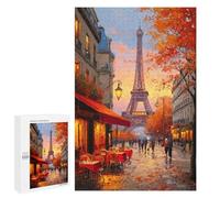 Adults 1000 PCS Jigsaw Puzzle Parisian Autumn Eiffel Tower Scene Jigsaws for Adults Puzzle Precision Cutting Difficult And Challenge Toy Intellectual Game 1000 PCS