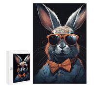 Adults 1000 PCS Jigsaw Puzzle Rabbit Bunny Sunglasses Adult Jigsaw Puzzle Family Game Precision Cutting Birthday And Unique Gifts 1000 PCS