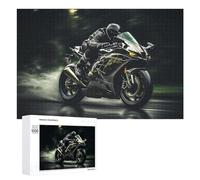 Adults 1000 PCS Jigsaw Puzzle Racing Motorcycle Speed -7 Adult Jigsaw Puzzle Brain Teaser Game Enhance Memory Birthday And Unique Gifts 1000 PCS