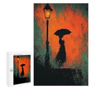 Adults 1000 PCS Jigsaw Puzzle Rainy Night Lamp Post Jigsaws for Adults Puzzle Precision Cutting Difficult And Challenge Toy Intellectual Game 1000 PCS
