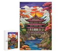 Adults 1000 PCS Jigsaw Puzzle Retro Japanese Landscape Jigsaw Puzzle Brain Teaser Game But Fun And Humorous for Is Ideal As A Gift 1000 PCS
