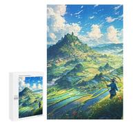 Adults 1000 PCS Jigsaw Puzzle Rice Fields Jigsaw Puzzle Brain Teaser Game But Fun And Humorous for Is Ideal As A Gift 1000 PCS
