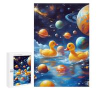 Adults 1000 PCS Jigsaw Puzzle Rubber Ducks on Space Adult Jigsaw Puzzle Family Game Precision Cutting Birthday And Unique Gifts 1000 PCS