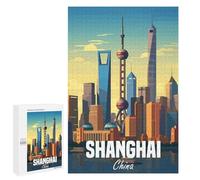 Adults 1000 PCS Jigsaw Puzzle Shanghai China Jigsaw for Adults Brain Teaser Game Wall Decoration for Is Ideal As A Gift 1000 PCS