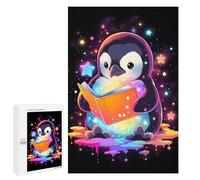 Adults 1000 PCS Jigsaw Puzzle Space Penguin Reading Book Jigsaw Puzzle Brain Teaser Game But Fun And Humorous for Is Ideal As A Gift 1000 PCS