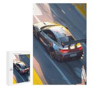 Adults 1000 PCS Jigsaw Puzzle Speeding Sports Car on Track Adult Jigsaw Puzzle Brain Teaser Game Enhance Memory Birthday And Unique Gifts 1000 PCS