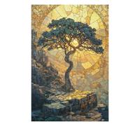 Adults 1000 PCS Jigsaw Puzzle Stone Mosaic Golden Tree Jigsaw for Adults Relaxing Games Pattern Assembly Unique Gifts for Birthday And Christmas 1000 PCS