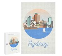 Adults 1000 PCS Jigsaw Puzzle Sydney City Illustration Jigsaw for Adults Brain Teaser Game Wall Decoration for Is Ideal As A Gift 1000 PCS
